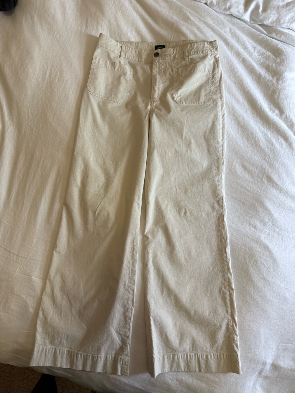 J. Crew Cream Wide-Leg Jeans